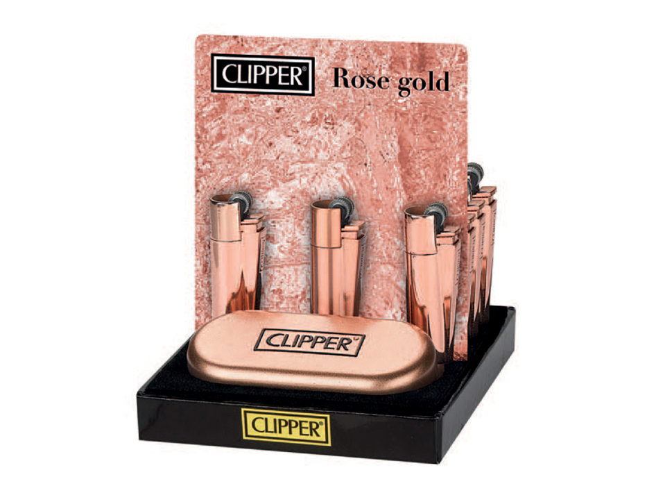 Зажигалка Clipper кремневая розовое золото (CM0S057)
