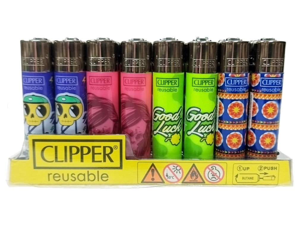 Зажигалка Clipper CP11R цветная  *48