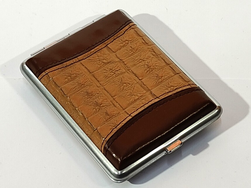 Портсигар S.Quire (AB02-3077) сталь/кожа/коричневый