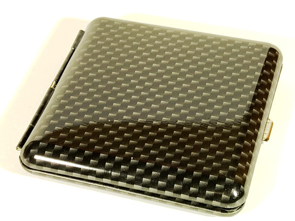 Портсигар Angelo 18шт/карбон/клетка/темно-серый (800044)