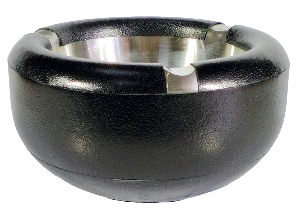 Пепельница круглая A-501 black/кожа