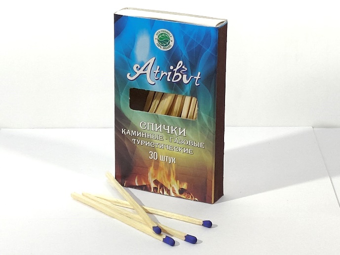 Спички каминные/газовые/туристические Atribut (8.4см/30шт.)